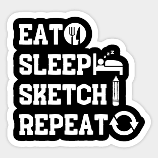 Eat Slee Sketch Repeat Sticker